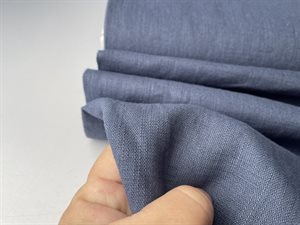 Fastvævet hør - blød fin vasket kvalitet i jeansblå
